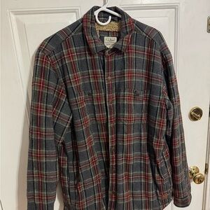L.L. Bean Fleece-Lined Plaid Shirt Jacket